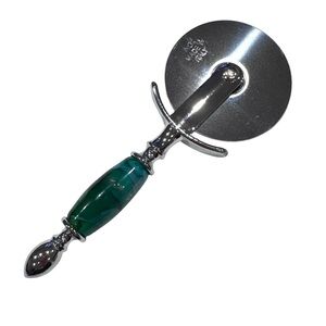 Murano Glass Handle Pizza Cutter Kitchen Tool Gadget Inox Italy Green Glass
